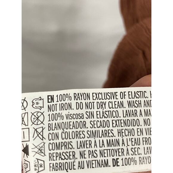 Forever 21 Women Crinkle Halter Maxi Dress Elastic Waist Tie Back Rust Size S - Picture 4 of 8